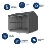 Absco Structures 3.00m x 3.00m x 2.53m Single Open Bay Rural Shed - Image 2